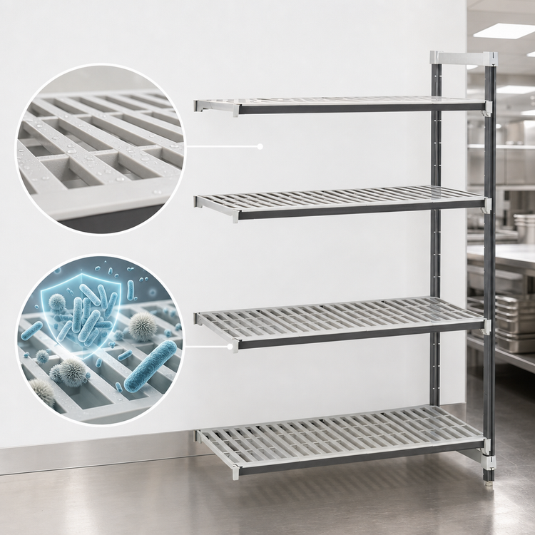 Product image #3 for Cambro Camshelving Elements XTRA 4-Tier Vented Stationary Add-On Shelving Unit, 24" x 60" x 84"