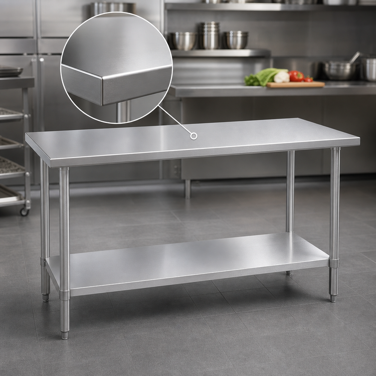 Product image #3 for Duke Stainless Steel Work Table with Undershelf, 60 x 30 x 36 Inches
