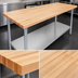 Thumbnail image #3 for John Boos HNS14 Wood Top Work Table, 120 x 30 Inch, Northern Hard Rock Maple, Galvanized Base