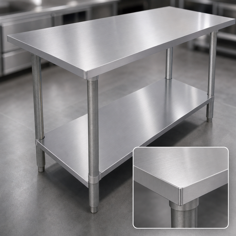 Product image #3 for 60-Inch x 30-Inch Stainless Steel Work Table with Undershelf, 1200 lb. Capacity