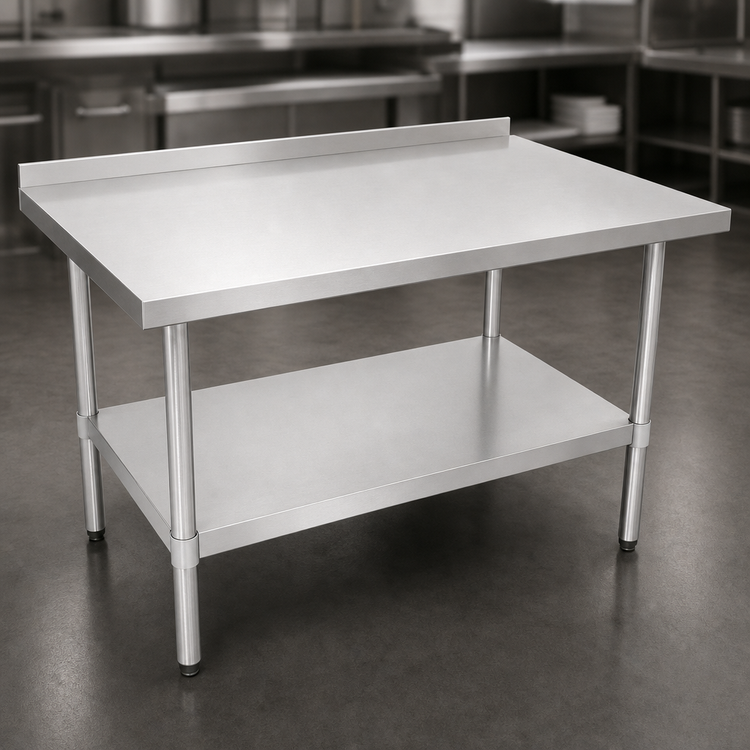 Product image #3 for John Boos Stallion 60-Inch x 30-Inch Stainless Steel Budget Work Table with 1-1/2-Inch Backsplash and Undershelf