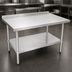 Thumbnail image #3 for John Boos Stallion 60-Inch x 30-Inch Stainless Steel Budget Work Table with 1-1/2-Inch Backsplash and Undershelf