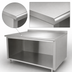 Thumbnail image #3 for 72-Inch x 30-Inch Stainless Steel Work Table with Open Front Cabinet Base