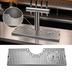 Thumbnail image #3 for Surface-Mount Stainless Steel Drip Tray Trough with Integral Glass Rinser and Metropolis T Draft Tower Cutout, 24 x 8.5 Inches