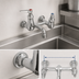 Thumbnail image #3 for T&S Brass B-0672-POL Service Sink Faucet, Wall Mount, 8-Inch Centers, Pail Hook Nozzle, Polished Chrome-Plated