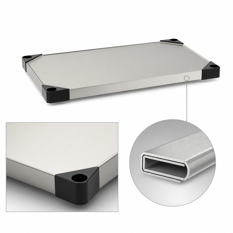 Product image #3 for Metro Super Erecta 18-Gauge 24 x 14 Inch Flat Solid Stainless Steel Shelf with Ship's Edge
