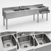 Thumbnail image #3 for Eagle Group 1800 Series 108 Inch Underbar Combination Unit with 3 Sink Bowls, 2 Drainboards, and Right-Hand Ice Bin