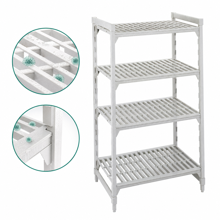 Product image #4 for Cambro Camshelving Premium 4-Tier Stationary Starter Unit, 18 x 54 x 84 Inches, Vented Polymer Shelving