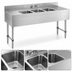 Thumbnail image #3 for Advance Tabco Underbar Basics™ 96-Inch 3-Compartment Stainless Steel Bar Sink Unit with Deck-Mount Faucet and Dual Drainboards
