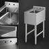 Thumbnail image #3 for Sapphire 1-Compartment Stainless Steel Underbar Sink with 10 x 14 x 10-Inch Bowl, Center Wall Faucet and Overflow Kit