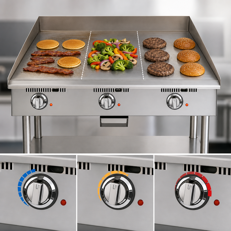 Product image #3 for Ultra-Max Heavy-Duty 48-Inch Electric Countertop Griddle with Polished Steel Plate
