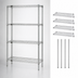 Thumbnail image #3 for Quantum 48 in. W x 21 in. D x 86 in. Chrome-Plated Stationary Wire Shelving Starter Kit, 4 Shelves