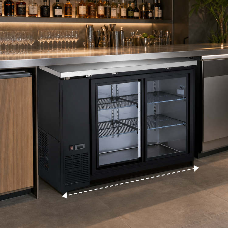Product image #3 for 48-Inch Narrow Counter-Height Back Bar Refrigerator with 2 Glass Sliding Doors