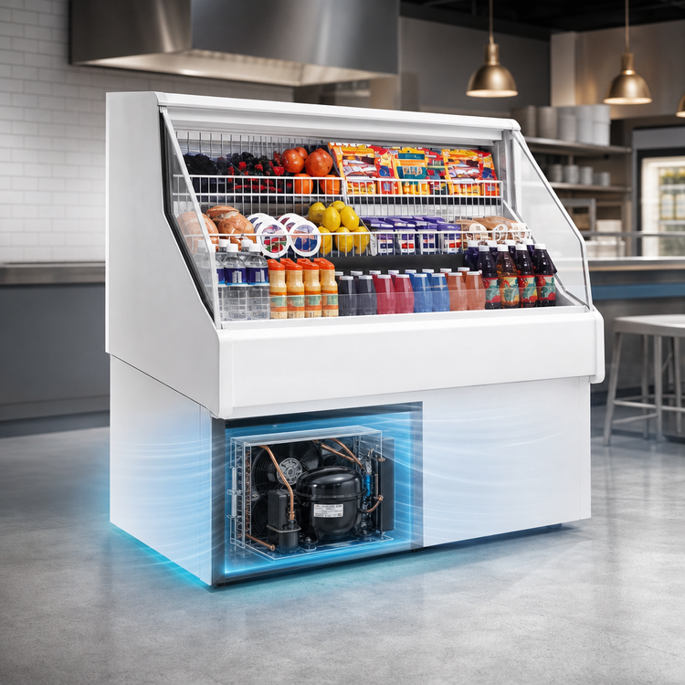Product image #3 for Howard-McCray Ovation Series SC-OS30E-4C-LED 51" Self-Contained Curved Open Merchandiser with LED Lighting