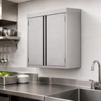 Thumbnail image #4 for Klinger's Trading WC1548-HINGED 48-Inch Wall-Mounted Stainless Steel Storage Cabinet with 2 Hinged Doors