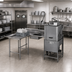 Thumbnail image #3 for Eagle Group Island Soiled Dishtable with Dish Landing Shelf and Pre-Rinse Sink, 66 Inch Machine-to-Corner, Right-to-Left Operation