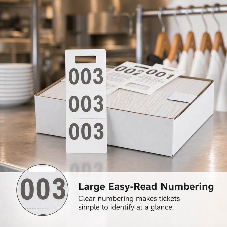 Product image #4 for Winco White Coat Check Tickets, 500 per Box