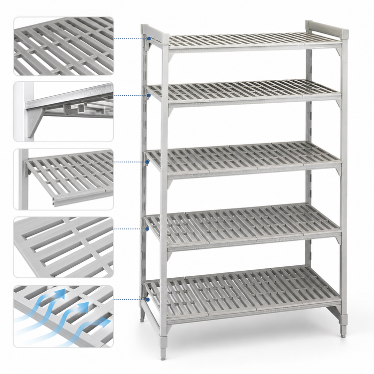 Product image #4 for Cambro Camshelving Premium 48"W x 24"D x 84"H 5-Shelf Vented Stationary Starter Unit
