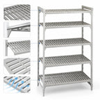 Thumbnail image #4 for Cambro Camshelving® Premium CPU244884V5PKG Vented Polypropylene Shelving Unit, 48"W x 24"D x 84"H, 5-Shelf Stationary Starter