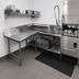 Thumbnail image #3 for Advance Tabco Korner Left-Hand L-Shaped Soil Dishtable with Pre-Rinse Sink, 107 Inch, 16 Gauge 304 Stainless Steel