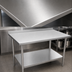 Thumbnail image #3 for John Boos Stallion 30 x 36 Inch Stainless Steel Work Table with 1-1/2 Inch Rear Up-Turn