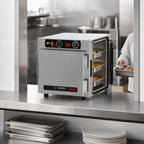 Thumbnail image #4 for Metro HotBlox™ HBCN4-ASPC-CT Narrow 4-Pan Pass-Thru Heated Holding Cabinet, Countertop/Stacking, Analog Controls, Aluminum, 120V