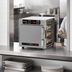 Thumbnail image #4 for Metro HotBlox™ Narrow 4-Pan Pass-Thru Insulated Heated Holding Cabinet, Countertop/Stacking, Solid Front Door / Clear Rear Door, Analog, 120V