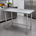 Thumbnail image #3 for Advance Tabco Special Value Series 72 Inch x 24 Inch 16 Gauge 430 Stainless Steel Flat Top Open Base Work Table
