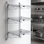 Thumbnail image #3 for Quantum WC54-CB2430C Wall-Mounted Cantilever Starter Shelf Unit with 3 Wire Shelves, 54-Inch Posts, Chrome-Plated