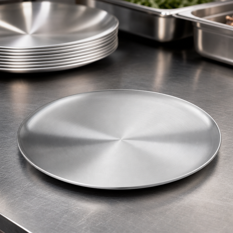 Product image #4 for 16-Inch Round Stainless Steel Plate, Satin Finish