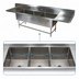 Thumbnail image #3 for John Boos Pro-Bowl 3-Compartment Stainless Steel Sink with Dual 24-Inch Drainboards, 105-1/4 Inches Wide