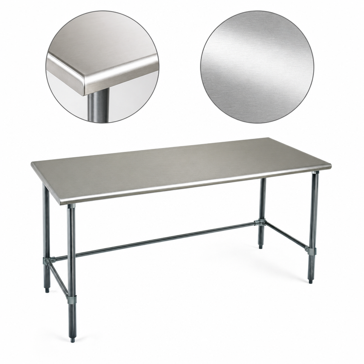 Product image #3 for Eagle Group BlendPort Deluxe Series Stainless Steel Flat Top Work Table, 60 x 24 Inches, Galvanized Base