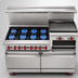Thumbnail image #3 for American Range AR-8B-24RG-DSB 72-Inch Gas Restaurant Range with 8 Open Burners and 24-Inch Raised Griddle/Broiler