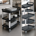 Thumbnail image #3 for Vollrath Black 3-Shelf Polypropylene Multi-Purpose Bus Cart, 300 lb Capacity