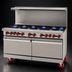 Thumbnail image #3 for American Range 60-Inch Gas Restaurant Range with 10 Open Burners, Left Convection Oven and Right Standard Oven