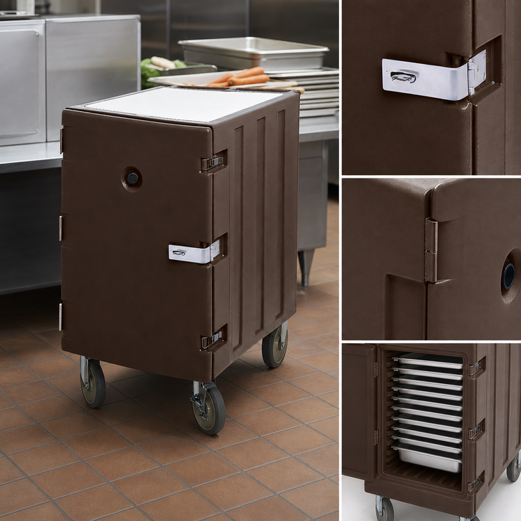 Product image #4 for Cambro Camcart Security Package Tray and Sheet Pan Transport Cart with Removable Cutting Board Top, 13-Pan Capacity