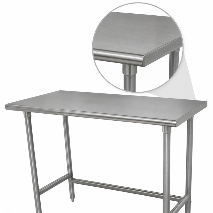 Product image #3 for Advance Tabco TMS-300 30 Inches x 30 Inches 16-Gauge 304 Stainless Steel Corner Work Table (Open Base)
