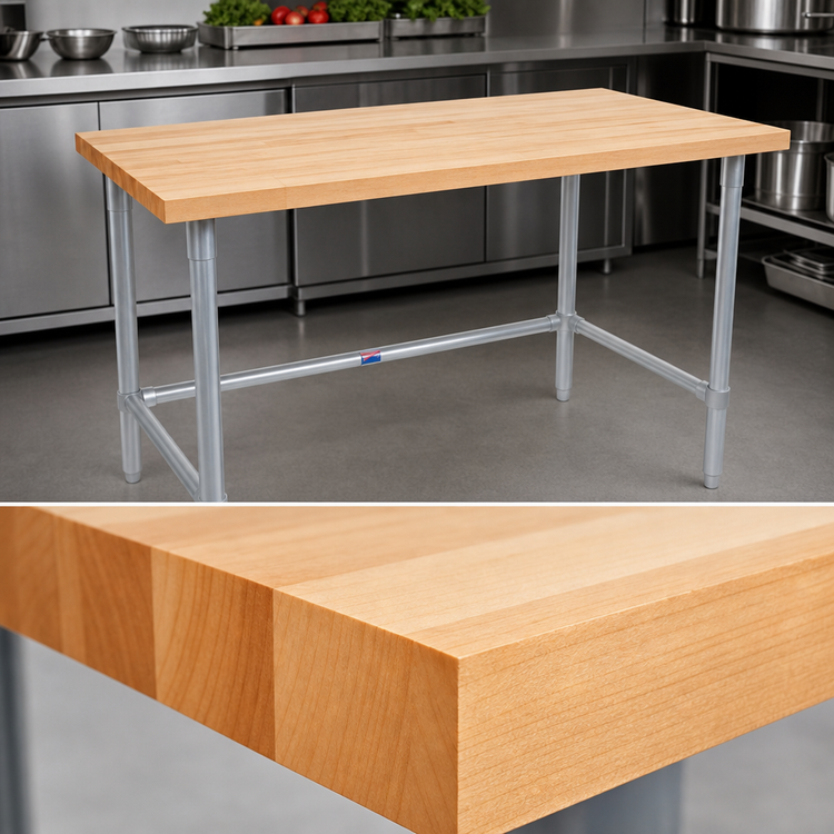 Product image #3 for John Boos JNB09 Wood Top Work Table, 60 x 30 Inches, 1-1/2 Inch Thick Northern Hard Rock Maple Top