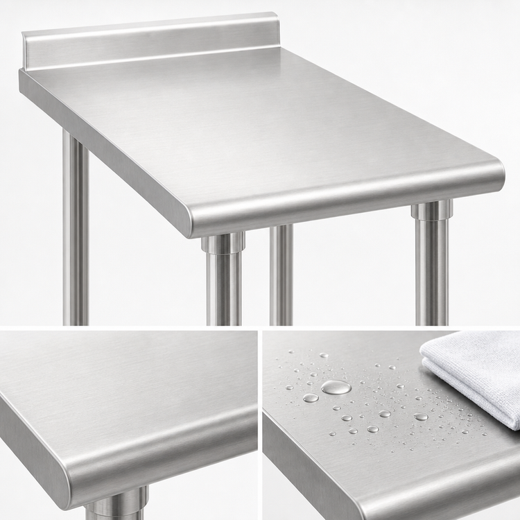 Product image #3 for Eagle Deluxe Series Stainless Steel Filler Table with Rear Upturn, 18 x 24 Inches