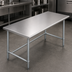 Thumbnail image #3 for 60-Inch x 14-Inch 18-Gauge 400-Series Stainless Steel Work Table with Galvanized Legs