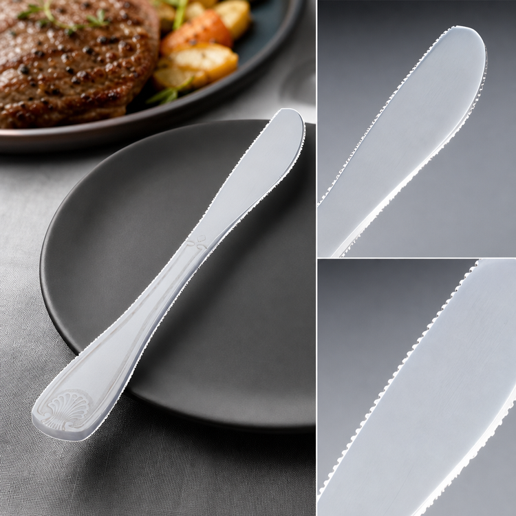 Product image #3 for Shelby 9-Inch Serrated Dinner Knife, Extra Heavy Weight, Mirror Polished, 18/0 Stainless Steel