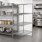 Thumbnail image #3 for Metro Super Erecta AN326C 4-Shelf 30"W x 18"D x 63"H Chrome Wire Add-On Shelving Unit
