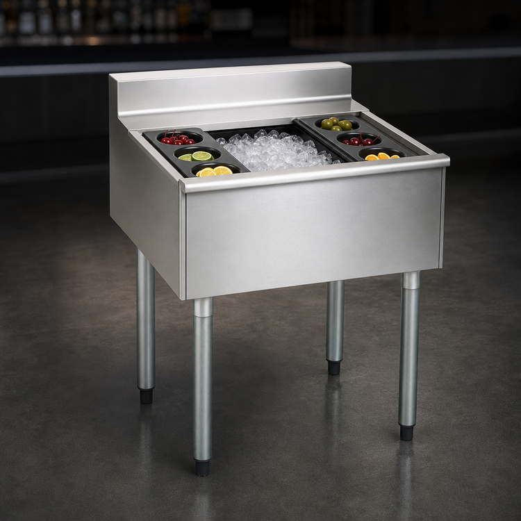 Product image #3 for Eagle 1800 Series 24-Inch Wide Modular Underbar Cocktail Unit with 7-Circuit Cold Plate and 8-Inch Deep Ice Bin
