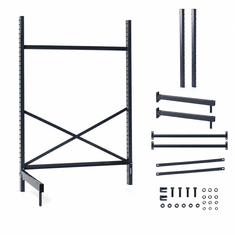 Product image #3 for Metro SmartLever Cantilevered Shelving Starter Base Kit, 64-1/4"W x 25-1/2"D x 76-3/8"H, for 60" W x 21" D Shelves