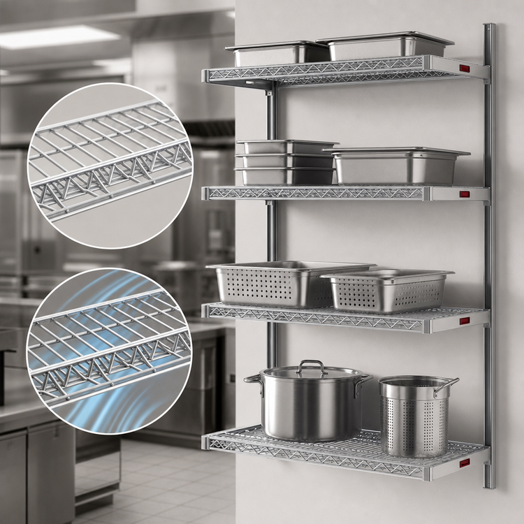 Product image #3 for Eagle Group A4-74-1824S 4-Tier Add-On Wire Shelving Unit, 24 x 18 x 74 Inches, Stainless Steel, Knockdown