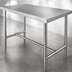 Thumbnail image #3 for Klinger's Trading Heavy-Duty 72-Inch x 24-Inch 18-Gauge 430 Stainless Steel Work Table with Open H-Frame Base