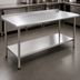 Thumbnail image #3 for Eagle Group Spec-Master UT2484E 84-Inch x 24-Inch Stainless Steel Work Table with Rear Up-Turn and Adjustable Undershelf