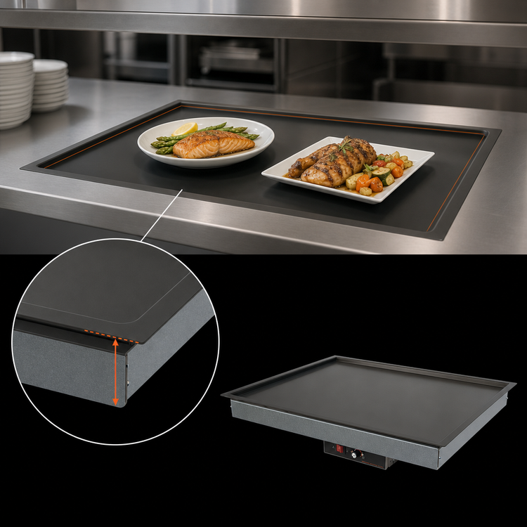 Product image #3 for Hatco Glo-Ray Built-In Rectangular Heated Shelf with Recessed Top, 24-Inch x 19.5-Inch, 120V