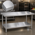 Thumbnail image #3 for John Boos Stallion 72 x 24 Inch Stainless Steel Top Work Table with Adjustable Undershelf and Safety Edge