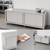Thumbnail image #3 for John Boos Enclosed Work Table with Cabinet Base and Sliding Doors, 120 x 24 Inches, Flat Top